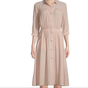 Sessun Jeanette light pink shirt dress button down size L